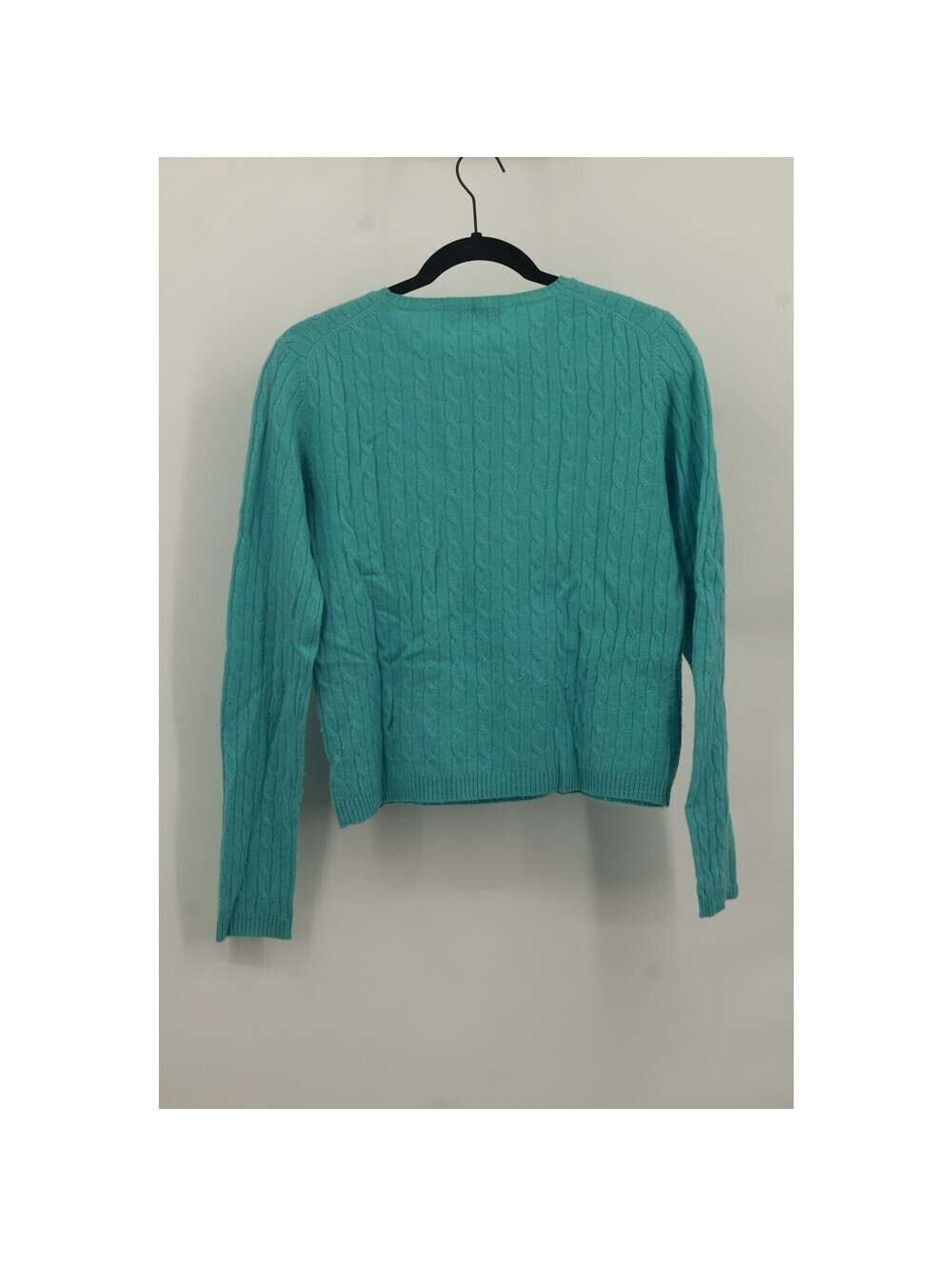 Valerie Stevens Womens 2 Ply Cashmere Sweater Cable Knit Long Sleeve Size? Green - Picture 2 of 3